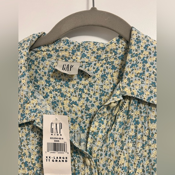NWT Gap Kids short sleeve, button front, floral dress XXL - Picture 4 of 9